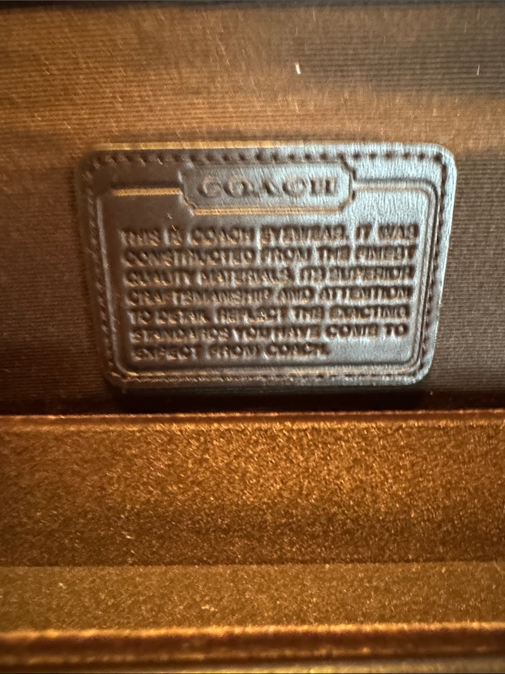 Coach Brown Leather Eyeglass Case with Contrast Stitching - Picture 3 of 3